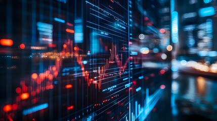 Poster - An abstract representation of data visualization featuring vibrant colors and graphical elements. This image illustrates trends, statistics, and modern technology concepts.