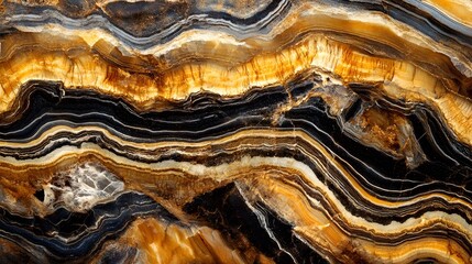 Aufkleber - Close up of a vibrant colorful rock formation with intricate layered patterns and textured sedimentary geological design  The abstract earthy surface displays a natural