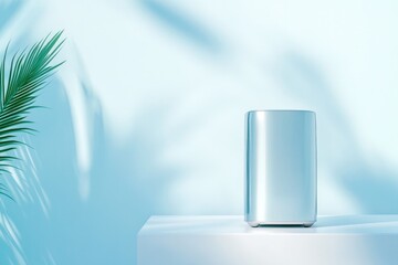 Poster - minimalist photo of single kitchen appliance displayed on clean white surface with soft shadows and wide copy space
