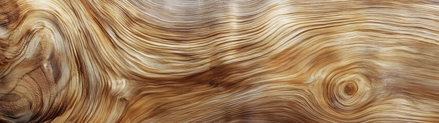 Aufkleber - Closeup detailed view of an old weathered and textured wooden surface with intricate swirling organic grain patterns and natural variations  This rich warm toned wood background has a rustic vintage