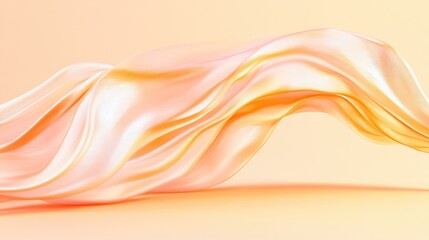 Poster - abstract composition with smooth fluid lines and curves evoking sense of flow and movement against neutral background