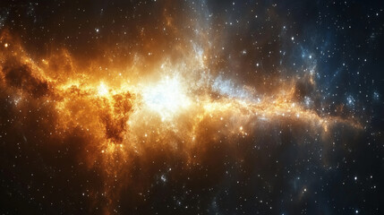 Poster - A vibrant cosmic scene featuring swirling galaxies and bright stars, showcasing the beauty and mystery of the universe