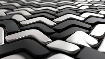 Poster - abstract background featuring repeating black and white chevron shapes creating a three dimensional 