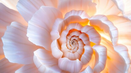 Poster - dynamic close-up of garlic cloves in spiral arrangement illuminated with natural light against softly blurred background