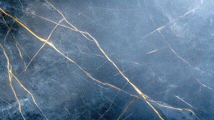 Poster - abstract image of dark blue marble with thin gold veins. texture is smooth with subtle variations in