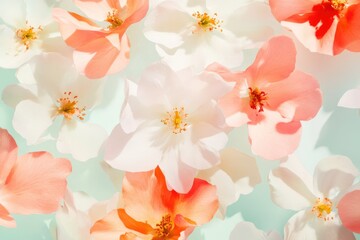 Poster - delicate floral patterns on soft pastel background provide inviting and serene atmosphere
