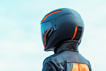Poster - child in cybercore outfit stands against blurred background creating stark contrast