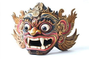 Wall Mural - Intricate Balinese Wooden Mask of a Demon