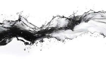 Fototapete - Dramatic black and white abstract image depicting the dynamic flow and motion of water in a powerful energetic splash  The image captures the fluidity turbulence