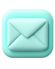 Poster - Pastel Email Icon on Rounded Square Background Communication Concept Illustration for Stock Imagery