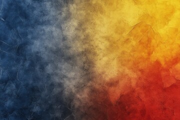 Poster - Artistic Texture Background with Vibrant Color Gradient Blue to Yellow to Red for Creative Designs