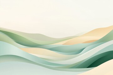 Poster - stylized topographic map-inspired artwork of rolling green landscapes with layered gradients mimicking natural terrain