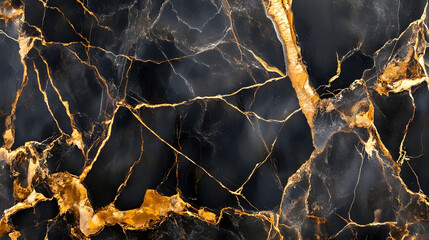 Leinwandbilder - Elegant and Luxurious Marble Texture with Striking Golden Veins Abstract Background for Premium Graphic Design Interior Decor and High End Branding