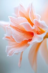 Poster - petals of flower covered in frost glisten under morning light delicate details standing out against 