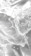 Poster - Ethereal Water Splash in Monochromatic Tones Capturing Motion Purity and Serenity for Design and Backgrounds
