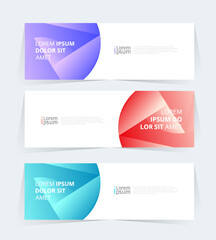 Wall Mural - geometric banner design with vector presentation template.