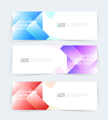 Wall Mural - geometric banner design with vector presentation template.