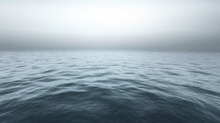 Poster - Serene ocean view under a misty sky capturing the tranquil mood of the sea with gentle waves and soft light