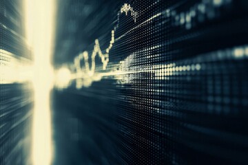 Poster - Stock market chart on computer screen, blank area.