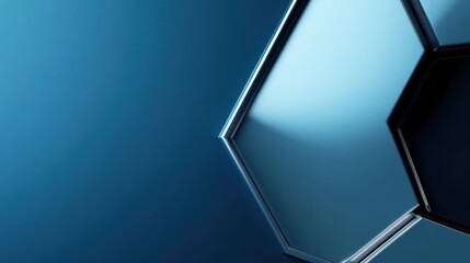 Poster - Abstract Blue Hexagonal Geometric Design
