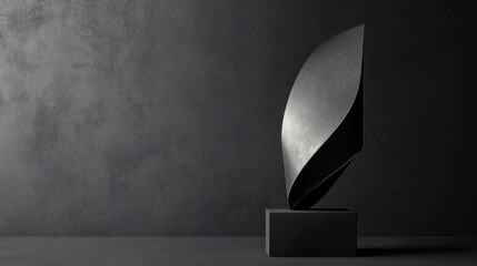 Poster - Abstract Black Sculpture On Dark Background