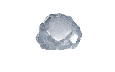 Poster - A small hailstone with a textured icy surface, isolated on a empty plain background