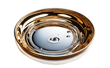 Poster - A small puddle of water reflecting light, isolated on a empty plain background