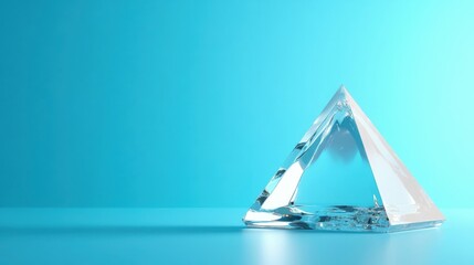 Sticker - Crystal Pyramid on a Blue Background