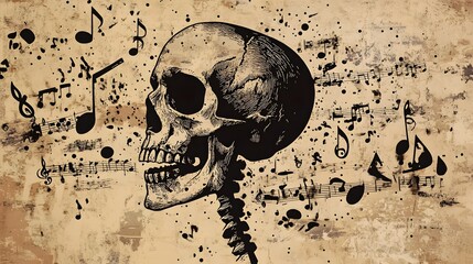 Poster - Haunting Musical Skull:A of the Macabre