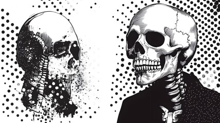 Poster - Haunting Skeletal Imagery Exuding Ominous Ambiance and Morbid Fascination