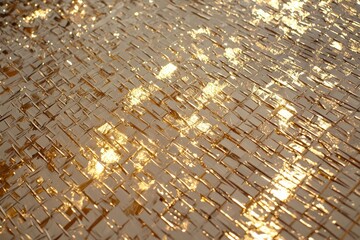 Poster - Brushed shiny gold metal texture background, reflecting light beautifully.