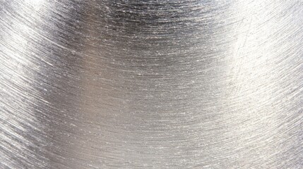 Poster - circular brushed shiny silver aluminum metal texture, sleek and modern.