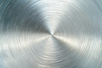 Poster - radial brushed stainless steel metallic texture close up, showcasing intricate patterns and a shiny 