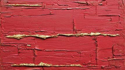 Poster - Red textured fabric with golden accents, creating a luxurious feel.