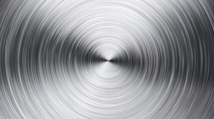 Poster - scratched shiny circular brushed stainless steel radial surface, reflecting light beautifully.
