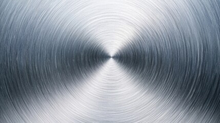 Poster - Scratched shiny circular brushed stainless steel radial surface, showcasing intricate textures and patterns.