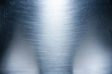 Poster - shiny brushed stainless steel surface with smooth texture and depth.