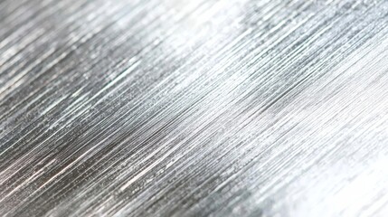 Poster - shiny polished brushed stainless steel surface displaying unique texture and reflections.