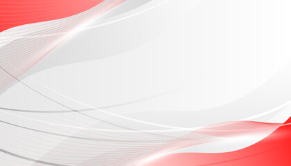 Aufkleber - Abstract background with red and white wavy lines. Vector illustration.