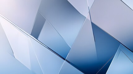 Poster - Mesmerizing abstract background composed of intricate geometric shapes in shades of blue  The angular faceted patterns create a dynamic futuristic composition with a sense of depth and dimension