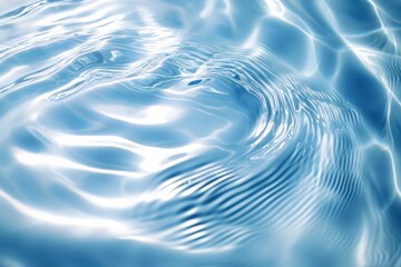 Poster - Pure blue water surface with gentle ripples reflecting light