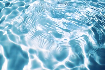 Poster - Pure blue water surface with gentle ripples reflecting light