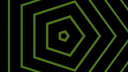 Poster - abstract pattern video of green pentagon lines on transparent background.