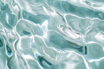 Poster - Turquoise water surface reflecting sunlight creating abstract pattern