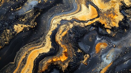 Leinwandbilder - Mesmerizing fluid marble texture with captivating abstract patterns dynamic swirls and opulent metallic accents  A visually stunning