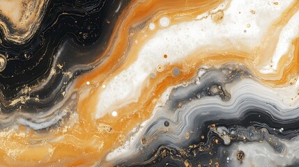 Poster - Mesmerizing Mineral Medley An of Abstract Fluid Motion and Colorful Geological Patterns  This captivating image showcases a dynamic multicolored display of swirling