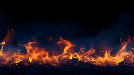Poster - Spectacular image of raging flames engulfing the landscape creating a dramatic fiery blaze with intense heat energy and power  The inferno burns with chaos and destruction