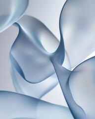 Poster - abstract flowing fabric in light blue hues creating a soft and calming visual experience ideal for d