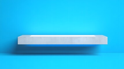 Canvas Print - Modern Concrete Shelf Minimalist Blue Background Product Display