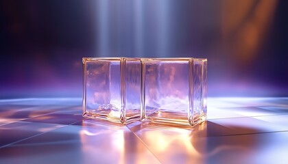 Fototapete - Abstract glass cube background. This abstract image evokes a sense of wonder and mystery.
